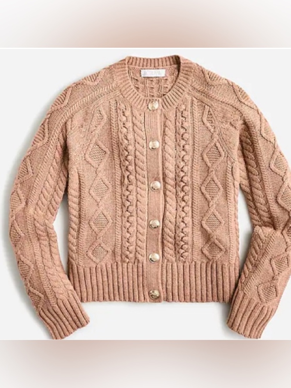 Cable-knit cardigan sweater size small
BM175 Acorn Heather
